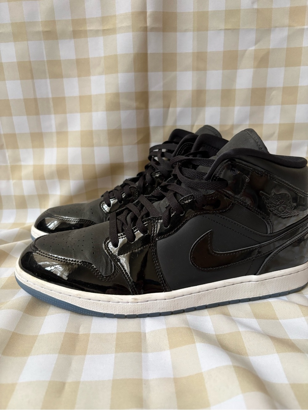 Nike Black Patent Leather High-Top Sneakers